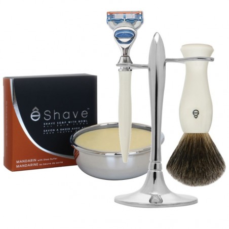 Set de rasage ê-Shave stand T - Savon bol rasage
