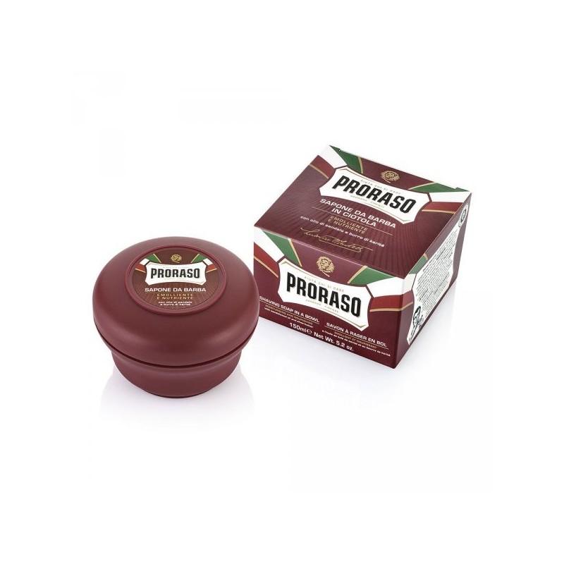 Savon à raser Karité Bois de santal - Bol rouge Proraso