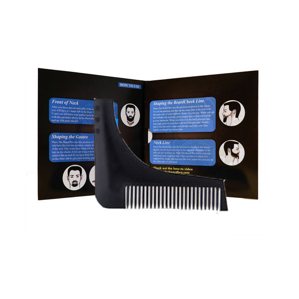 Peigne Pochoir Barbe Homme, Peigne Barbe, Peigne Barbe Outil de Façonnage  et de Coiffage de la Barbe, pour Contour Barbe Beard Shaping Tool pour les