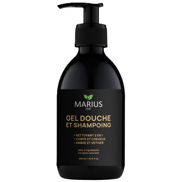 Gel douche Ambre et Vetiver 2 en 1 corps et cheveux - Marius 1910