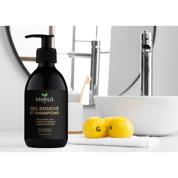 gel douche homme ambre et vetiver