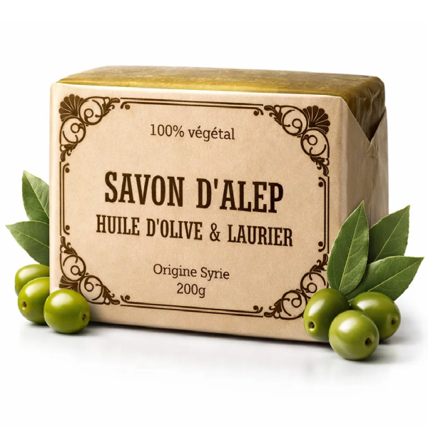Savon d Alep - Huile d'Olive & 12% Laurier vegetal et naturel